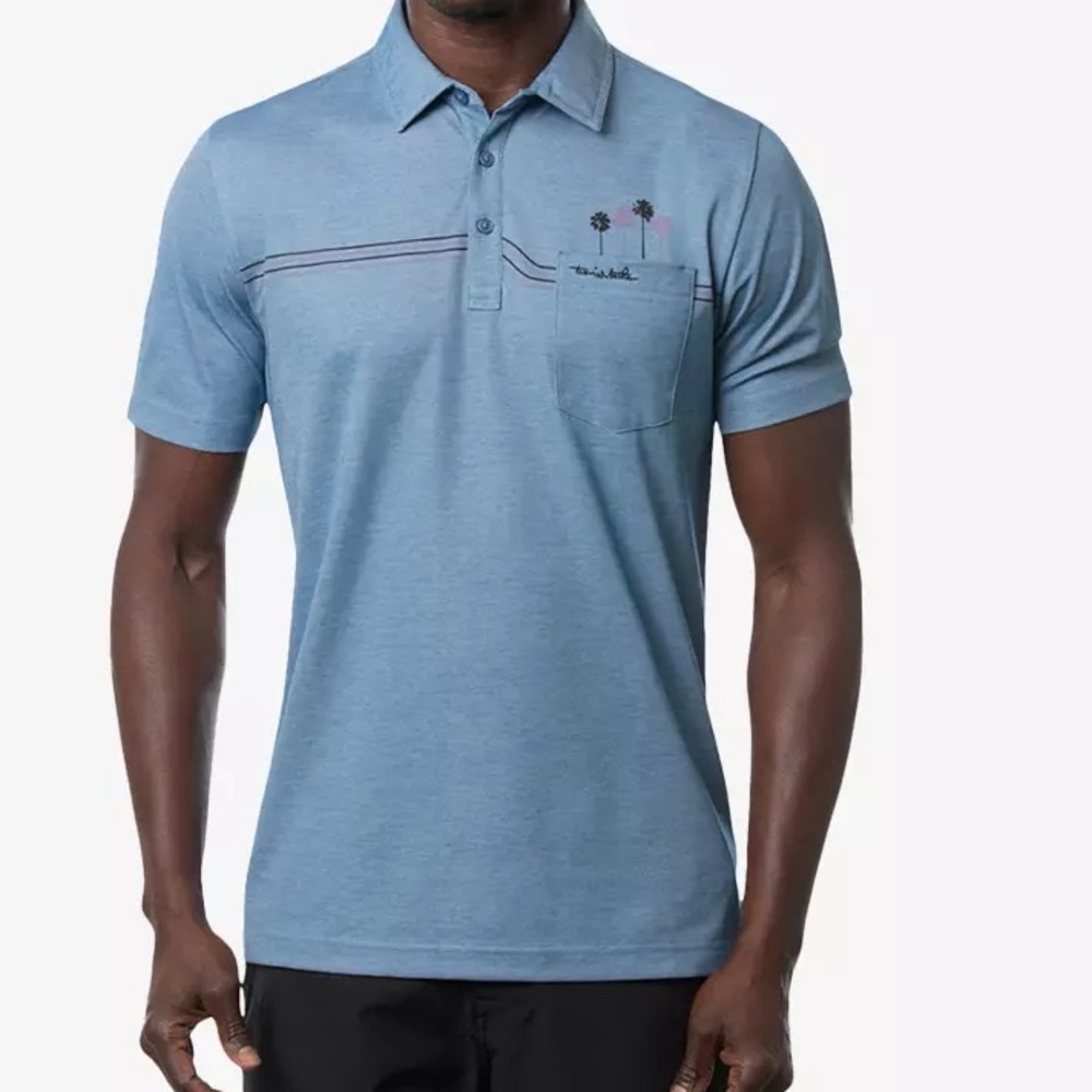 Travis Mathew Max Bet Performance Polo In Light Blue 
Size Large